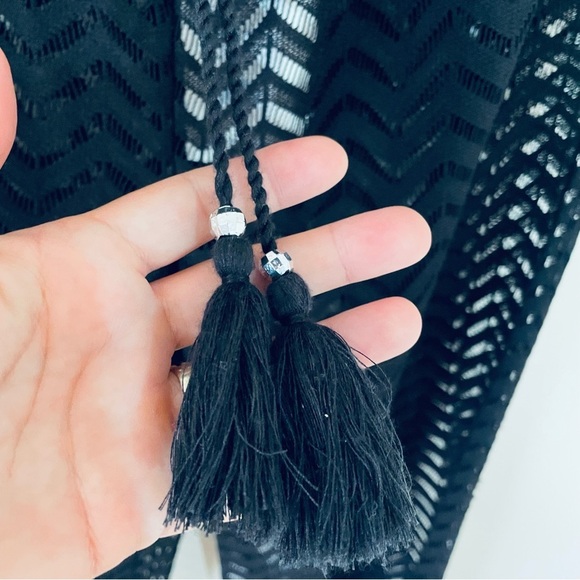 ๐๏ธ NWT Turks & Caicos Crochet Black Beach Cover-Up Pants โ Size M ๐ค๐ - Picture 8 of 12